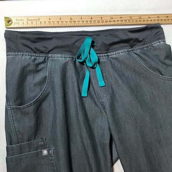 Figs technical collection size small grey with turquoise tie scrub pants medical - Picture 8 of 11